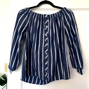 Off the shoulder stripped top